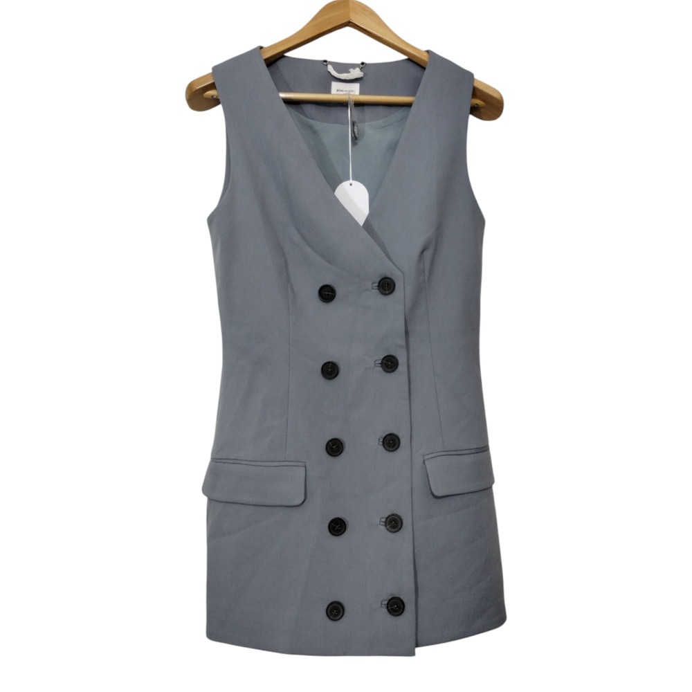 Song of Style Women's Clemence Double-Breasted Mini Dress Size M Dove Blue